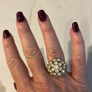 Antique Rarity Opalescent Studded Stretch Ring fits any size